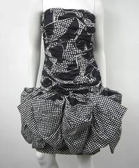 Vintage Victor Costa Black & White Strapless Party dress 1980s