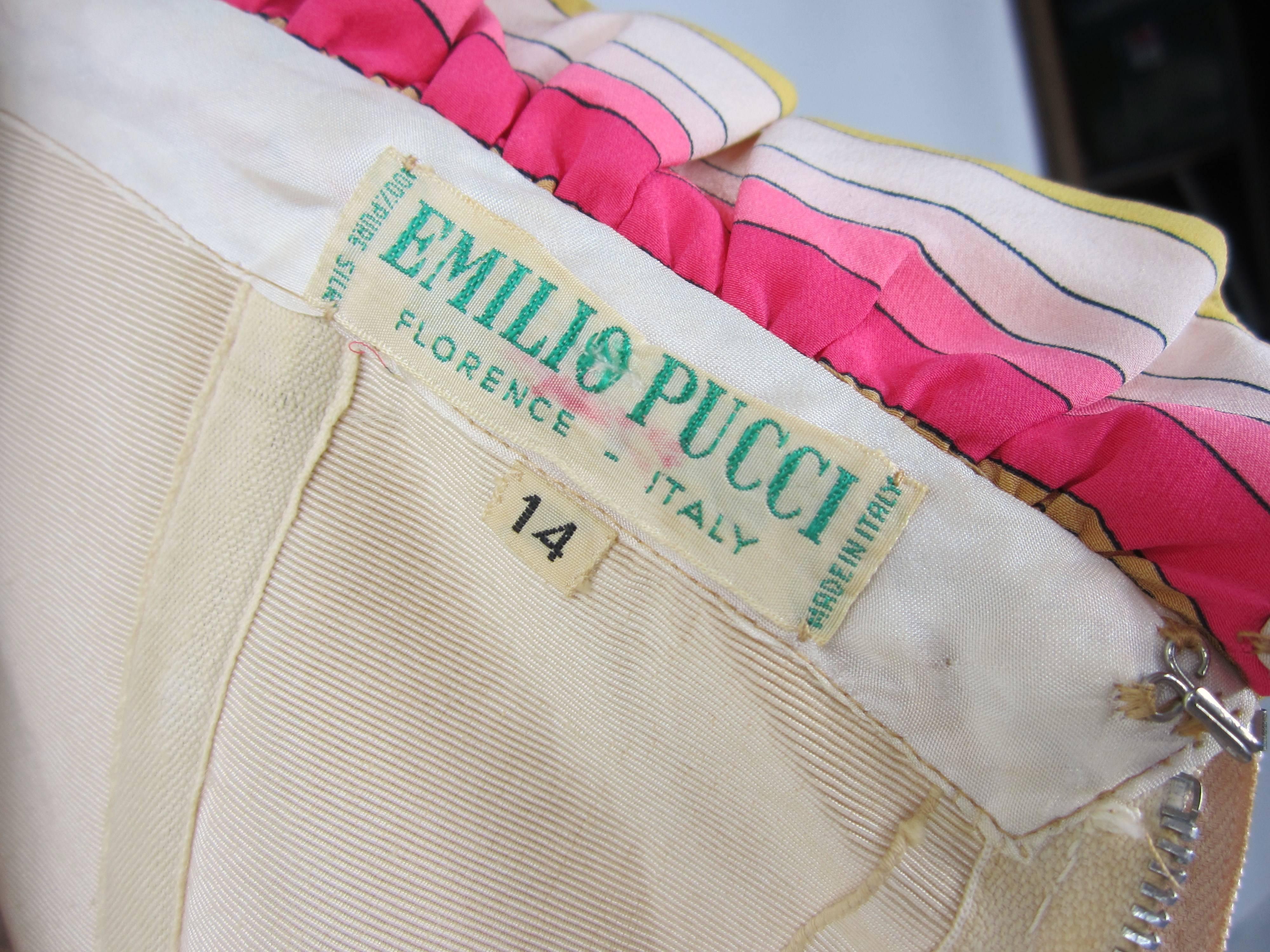 Pucci Silk Palazzo Pants Strapless Jumpsuit, 1960s Vintage  2