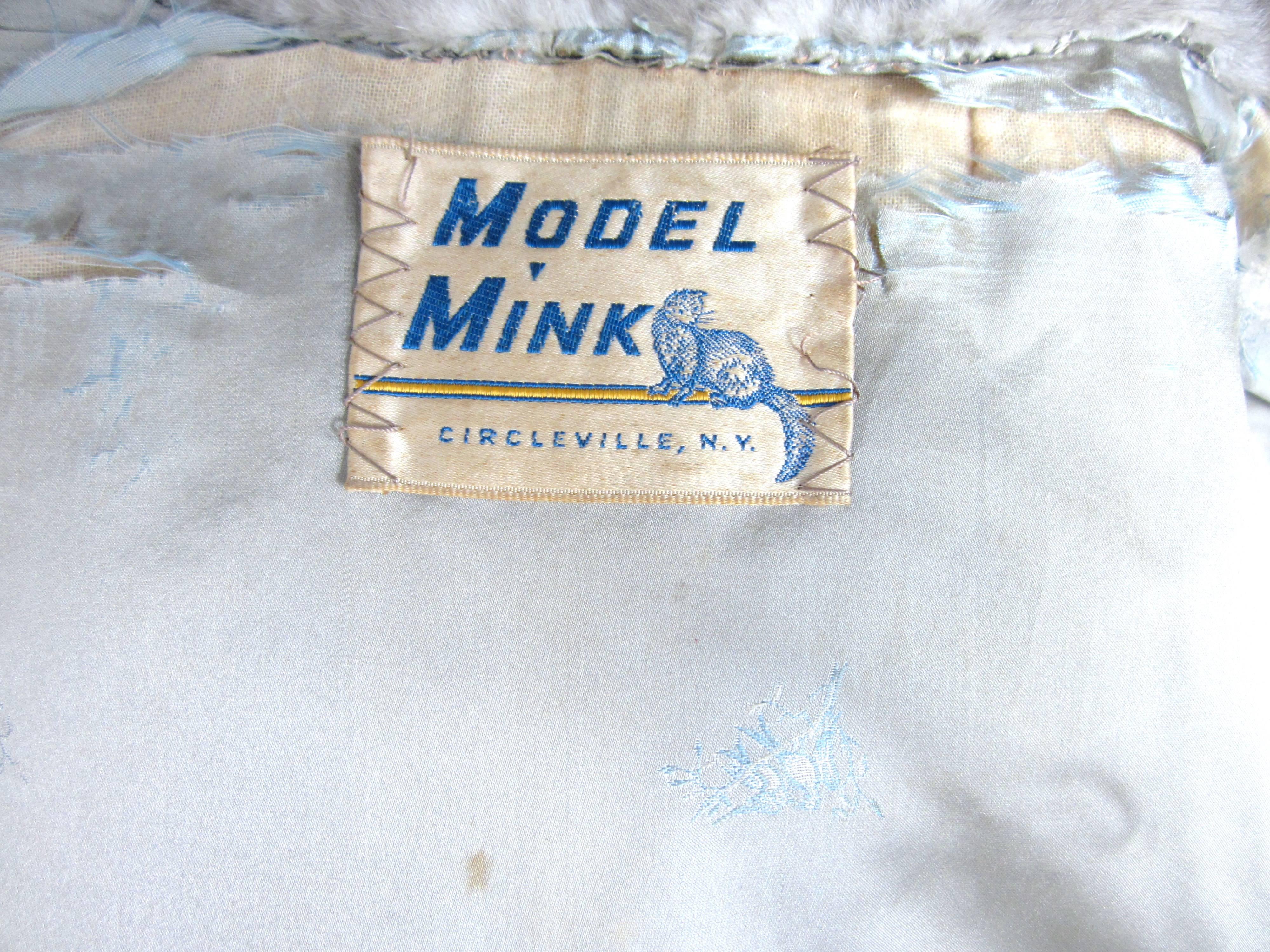 Women's or Men's 1960s  Vintage Silver Gray Grey Mink Fur Jacket Stroller Coat 