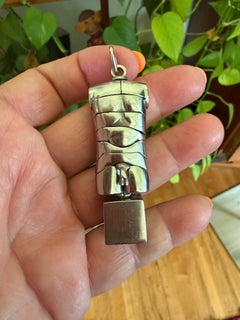 x Miguel Berrocal Pendant Necklace Key Ring "Micro David" Puzzle Sculpture 1970s