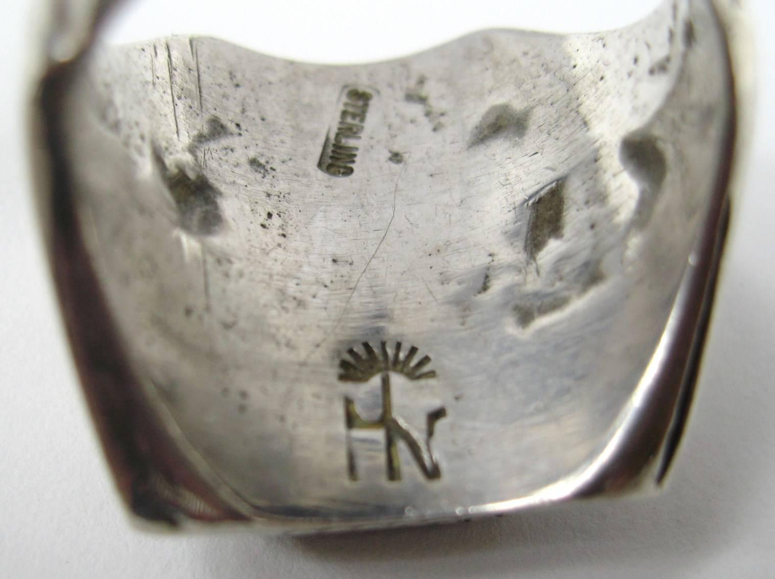 Native American Kingman Sterling Silver Turquoise Hand Crafted Unisex Ring 2