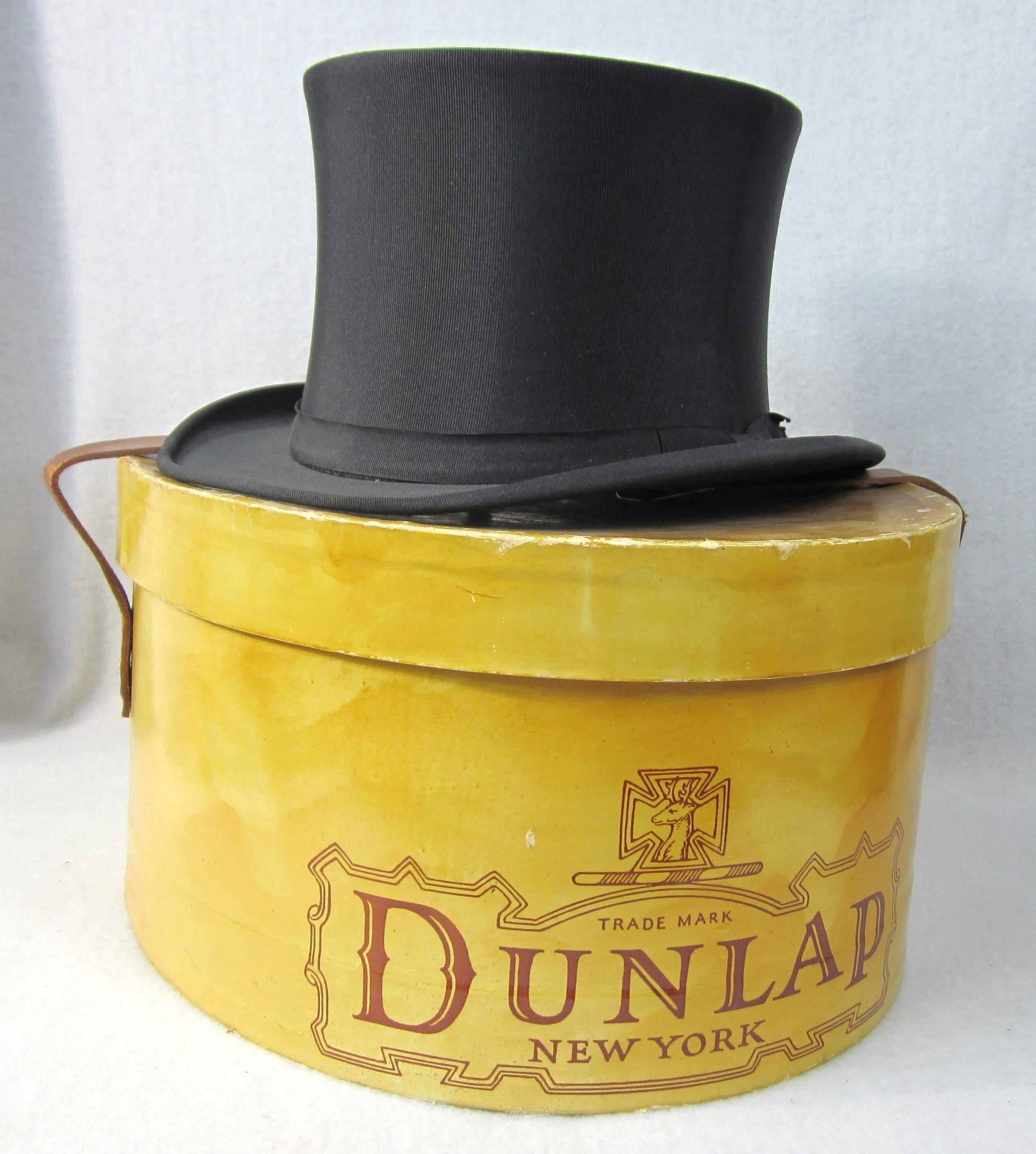 Women's or Men's Vintage Stetson Black TOP HAT with Box 