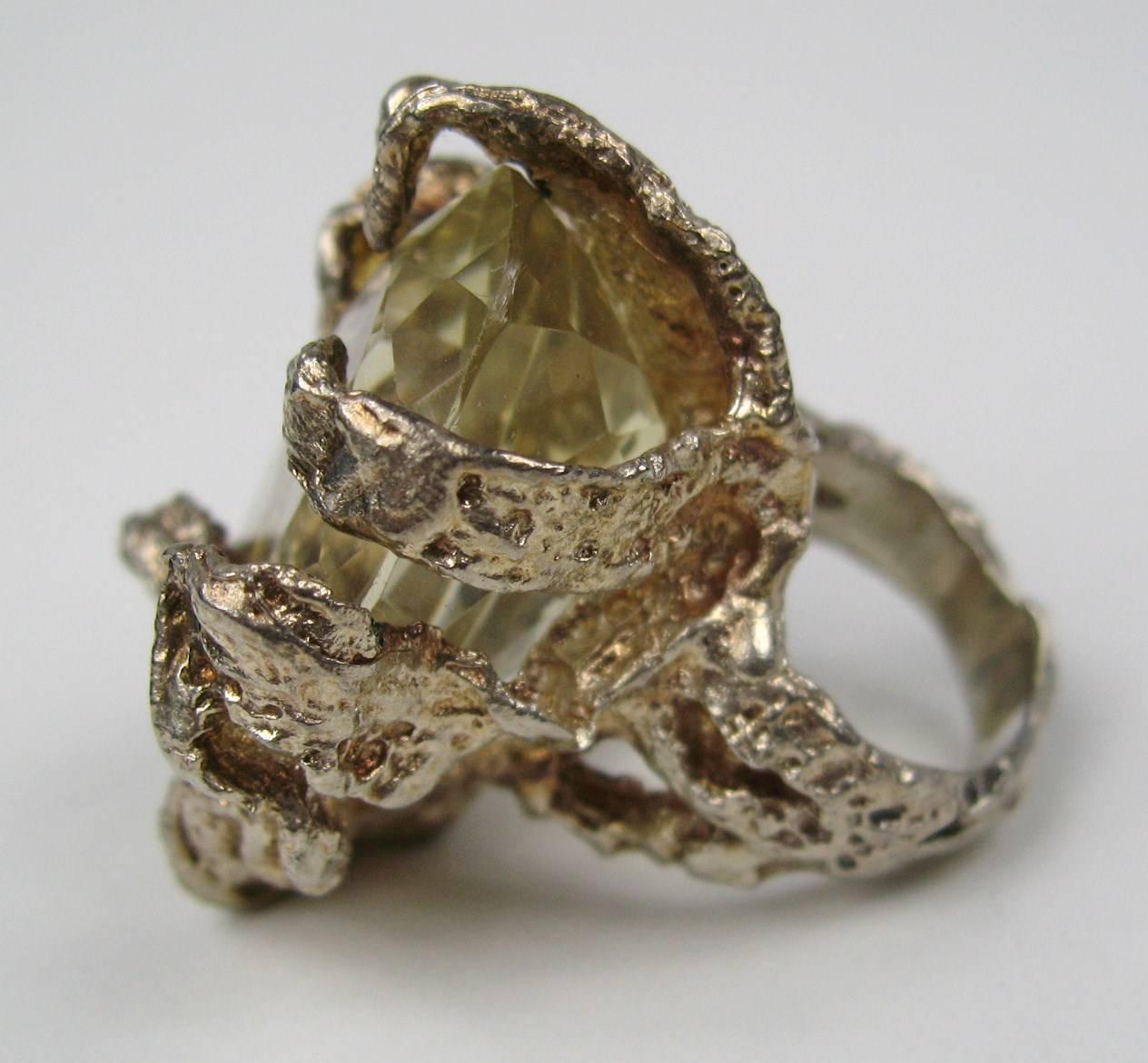 sterling silver citrine ring