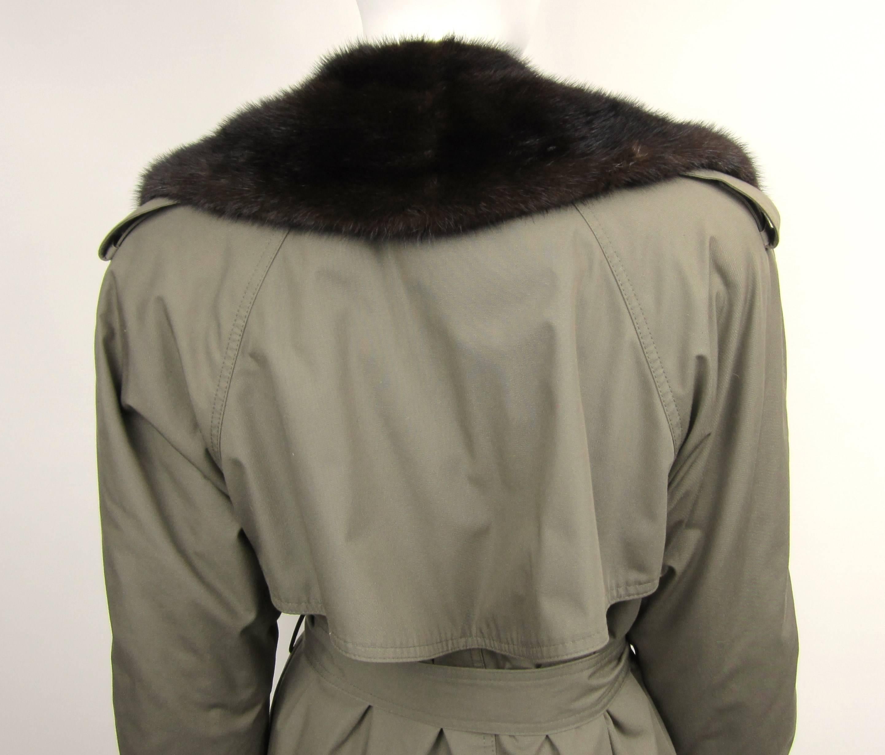 Stunning Winter Mink Iined Women's Trench Coat Medium Large  2