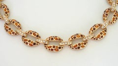 Daniel Swarovski-Halskette aus Bernstein und klarem Kristall, neu, nie getragen 1980er Jahre