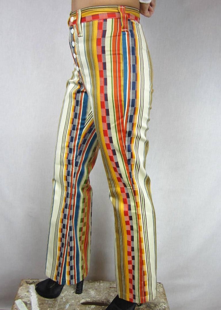 Wrangler Funky Hippie Striped Pants 1960s, New Never Worn For Sale