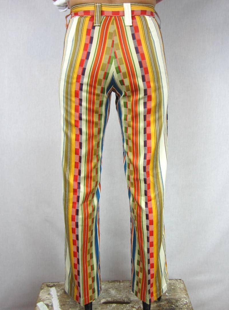  Wrangler Funky Hippie Striped Pants 1960s, New Never Worn  In New Condition For Sale In Wallkill, NY