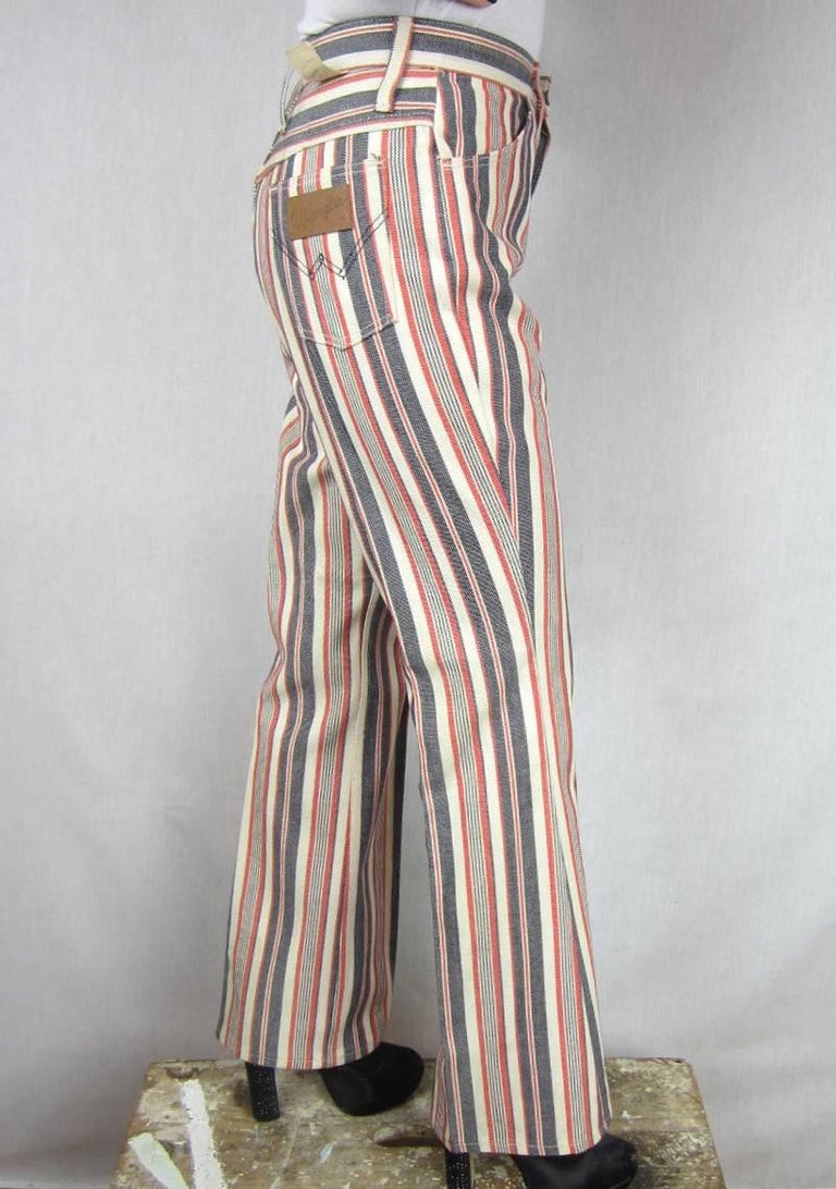 1960s Vintage Wrangler Jeans Hippie Striped button front, New Never Worn  For Sale at 1stDibs