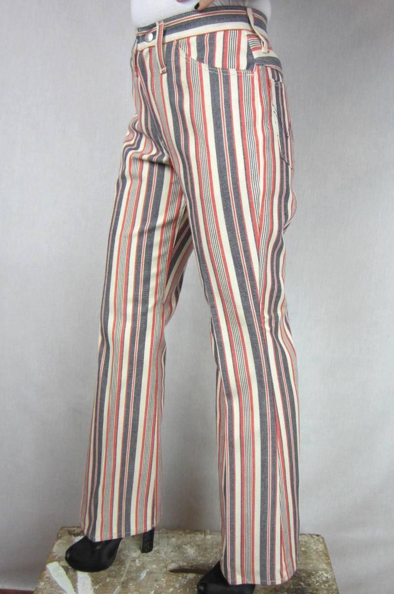 1960er Jahre Wrangler Hippie gestreifte Jeans, neu, nie getragen, USA  (Braun) im Angebot