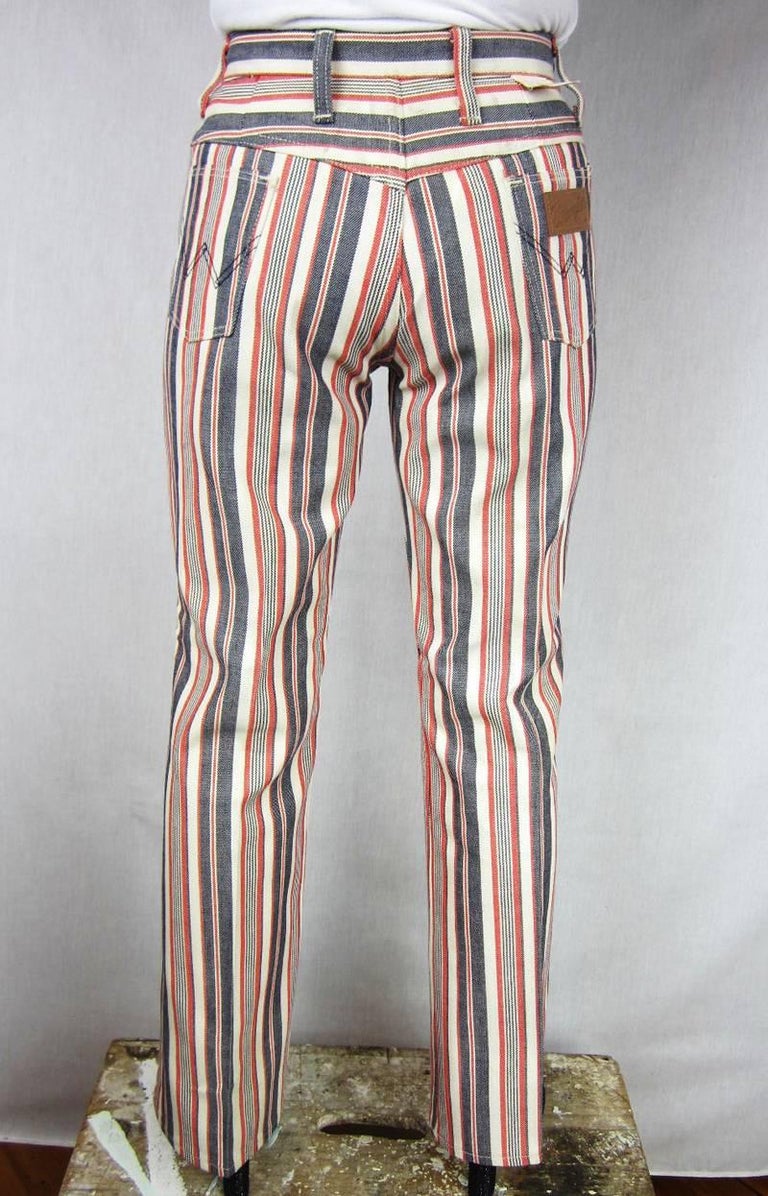 1960s Wrangler Hippie Striped Jeans New, Never worn USA For Sale at 1stDibs  | vintage striped jeans, wrangler striped jeans, striped wrangler jeans