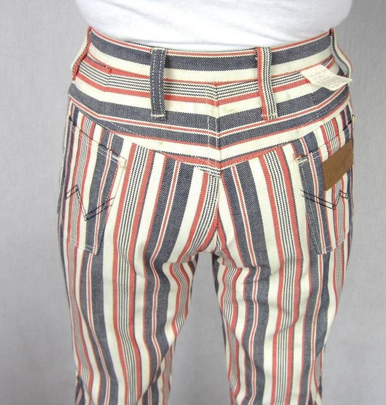 1960s Wrangler Hippie Striped Jeans New, Never worn USA For Sale at 1stDibs  | vintage striped jeans, wrangler striped jeans, striped wrangler jeans