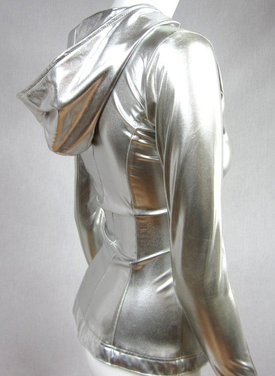 metallic silver jacket