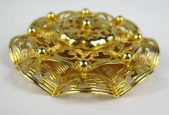 Philippe Ferrandis Gold Gilt Brooch Pin 1990s