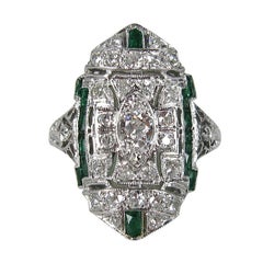 1920s Antique Platinum Art Deco Diamond Ring