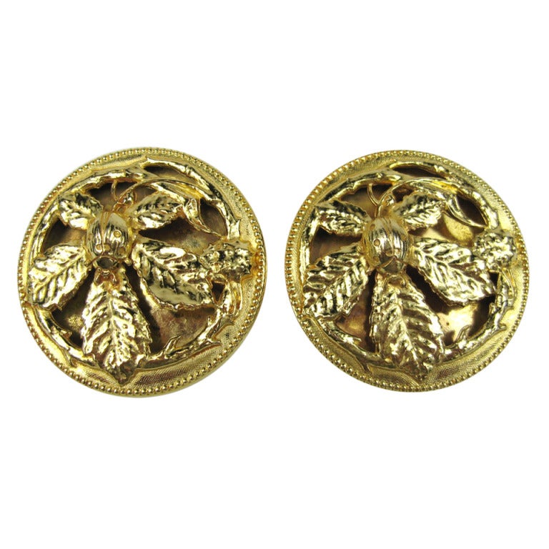  Philippe ferrandis Floral Button earrings 1990s