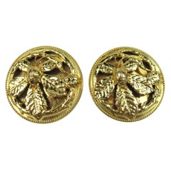1990s Philippe ferrandis Floral Button earrings New, Never Worn 