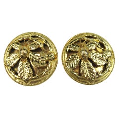 Philippe ferrandis Floral Button earrings 1990s