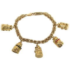 JUDITH LEIBER Teddy Bear Charm Bracelet New in Box 1980s