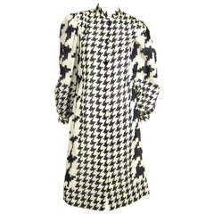 Pauline Trigere Black and White Houndstooth Shift dress
