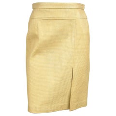 1990s Gold Escada Leather Skirt, Never Worn