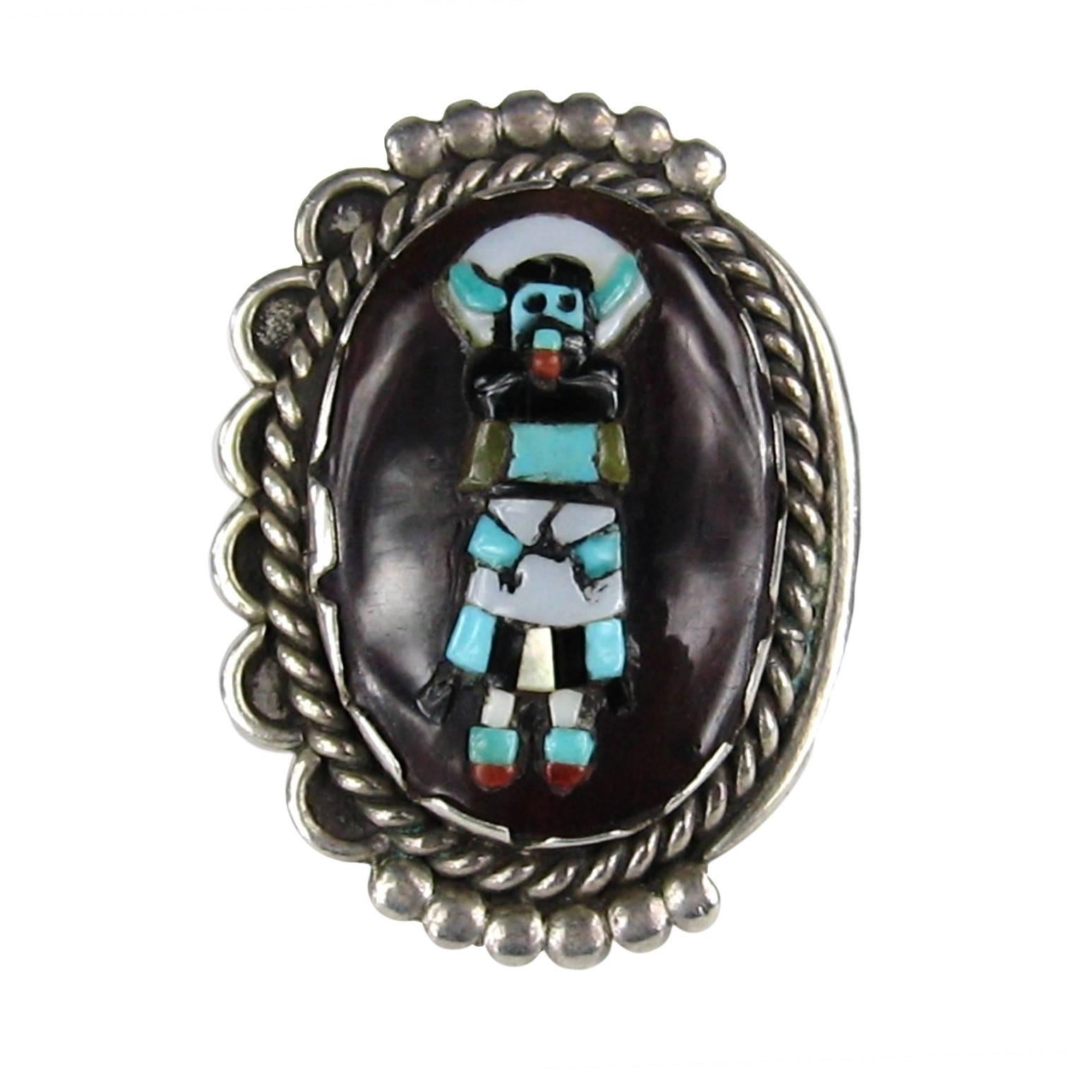 Sterling silver Ring Augustine & Rosalie Pinto Native American Mud People For Sale