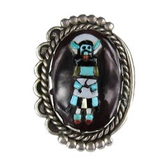 Retro Sterling silver Ring Augustine & Rosalie Pinto Native American Mud People