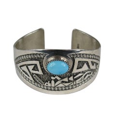 Turquoise Sterling SIlver Cuff  Bracelet Native American