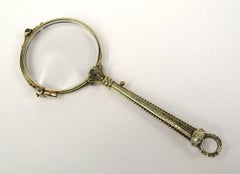 14k Gold lorgnette handle opera glasses