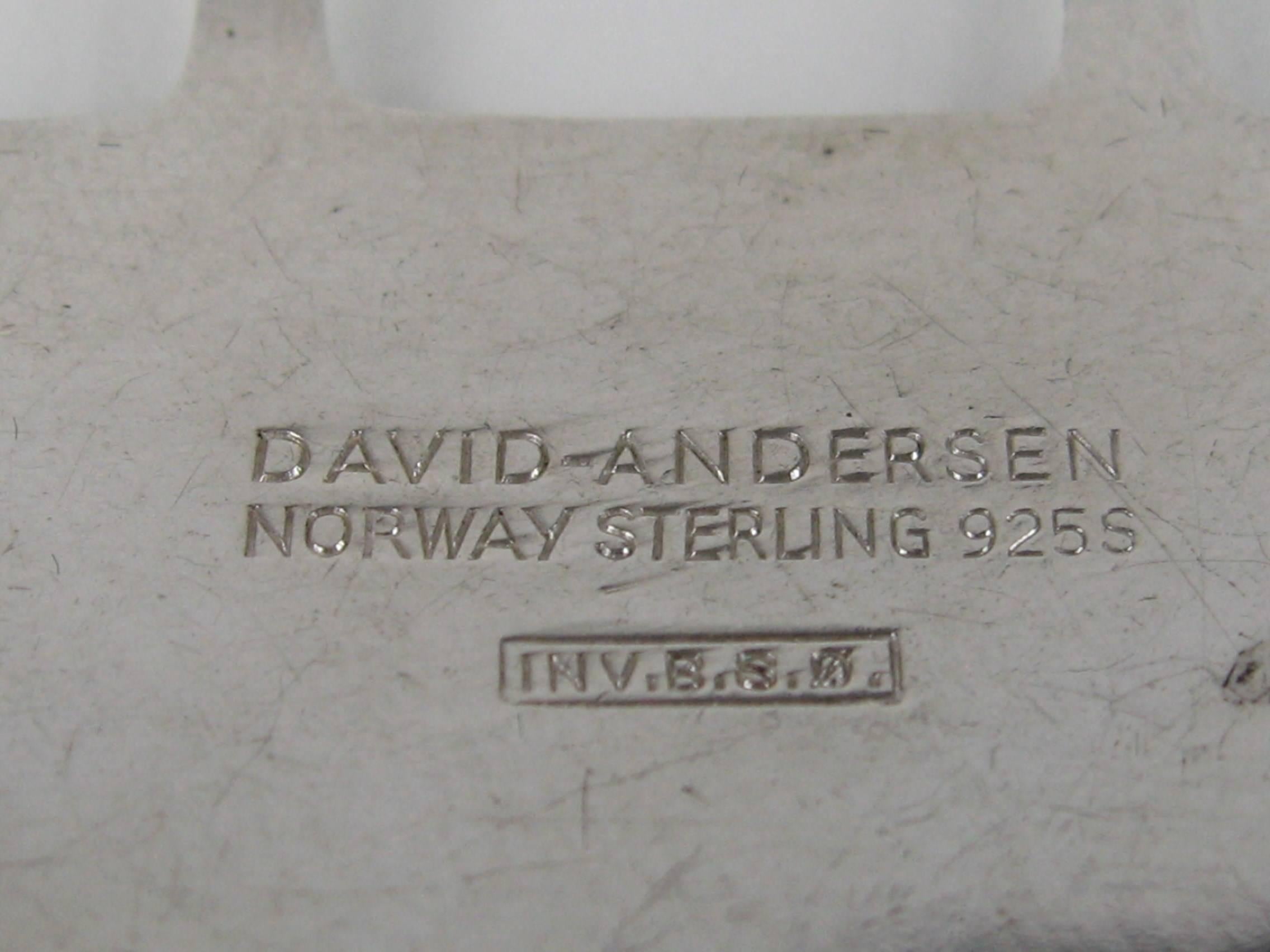 Women's or Men's David Anderson Modernist Sterling Silver Necklace & Enameled Pendant