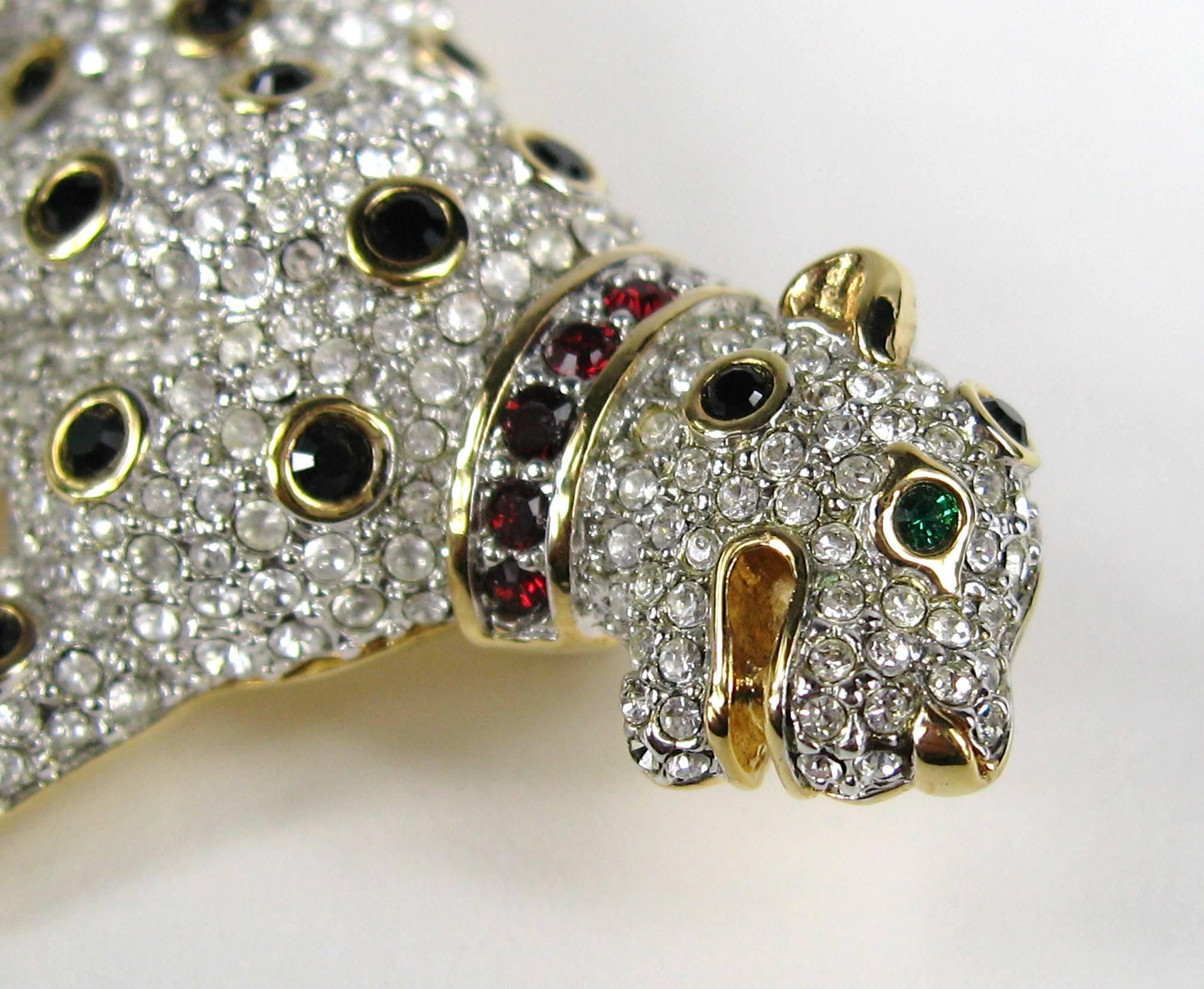 New Old Stock Swarovski Vintage Brooch. Great Sparkle! Bezel set crystals make up this amazing Cat! Sure makes a statement! Classic! measures approximately 2.60 in w /68.20 mm x 1.50 in. / 38.87mm. This is out of a massive collection of Hopi, Zuni,