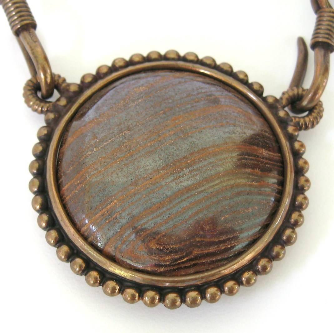 Stephen Dweck Necklace Snake Amber Wood Necklace  1980s  In New Condition For Sale In Wallkill, NY