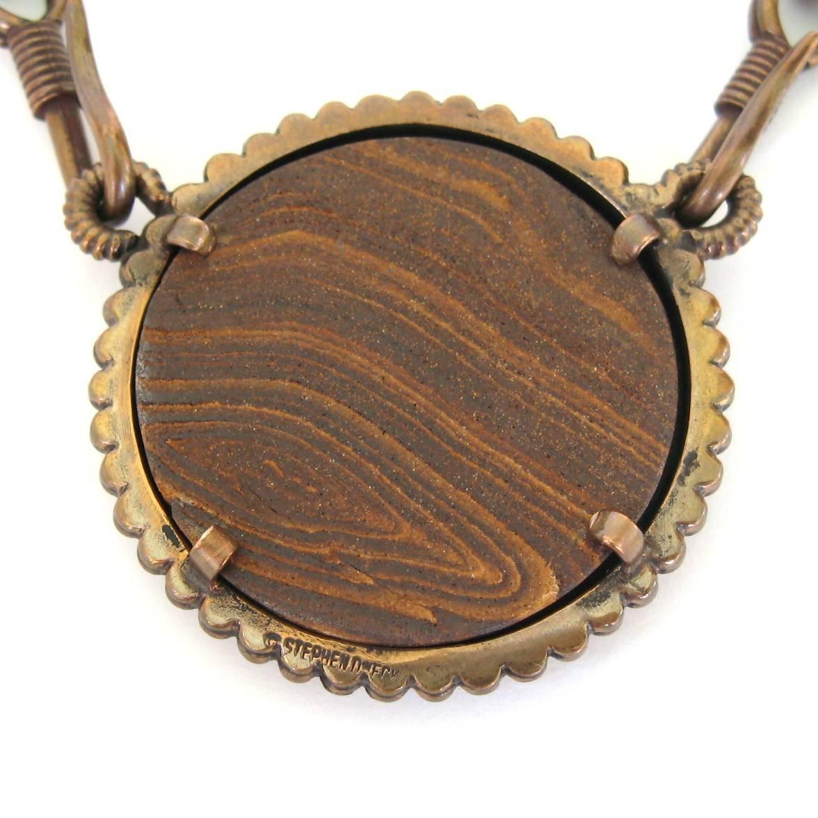 Women's Stephen Dweck Necklace Snake Amber Wood Necklace  1980s  For Sale