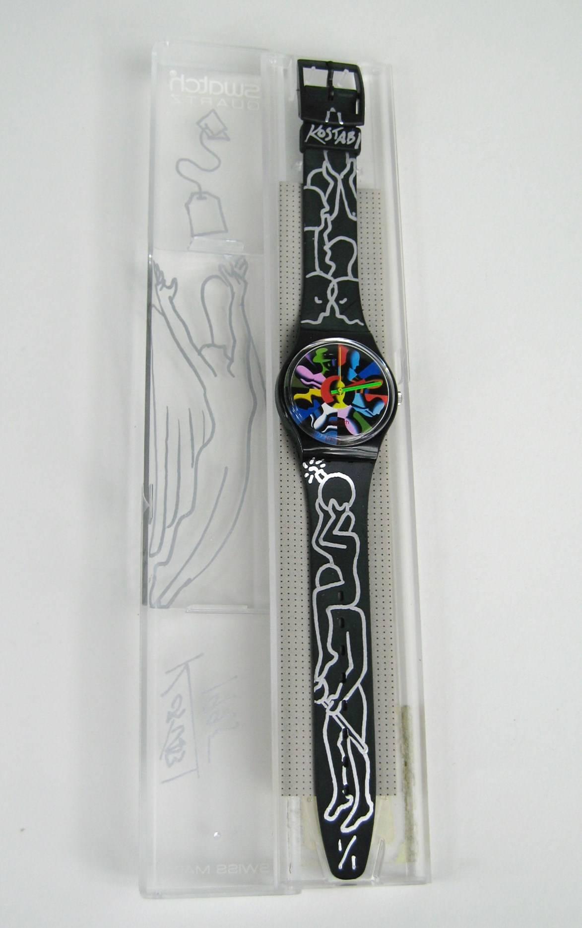 Women's or Men's  Swatch Twelve Apostles  Watch Hand Signed by Kostabi 1995 New, Never Worn  For Sale