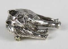 Carol Felley Sterling Silver Wolf Brooch Pin 1990s