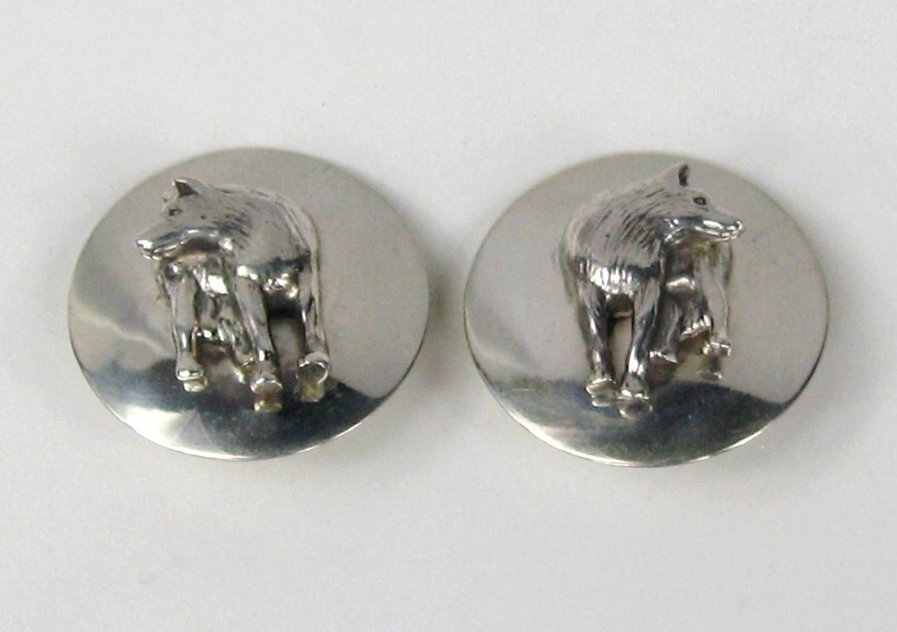 New old stock on these Carol Felley Sterling silver earrings- Clip ons. The work of New Mexico silversmith Carol Felley rarely comes along and when it does, it's a thrill because her designs are so amazing. Measuring 1.12 inch Round. Matching ring