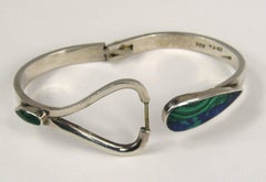 Sterling Silver Bracelet Malachite Lapis Lazuli Mexican