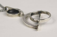 Colgante Ed Wiener Collar lineal modernista de plata de ley C. 1958