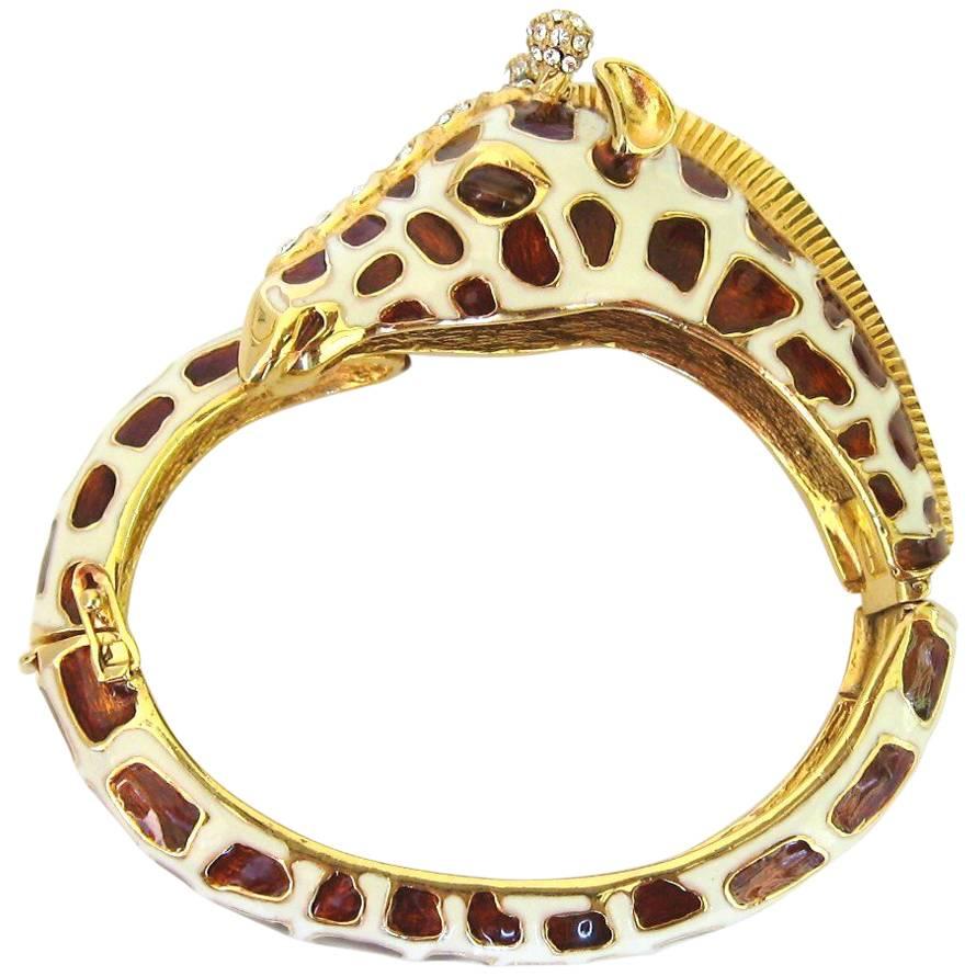CINER Giraffe Bracelet Swarovski Crystal New Old Stock 1980s Never worn