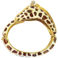 Vintage CINER Giraffe Bracelet Swarovski Crystal New Old Stock 1980s Never worn 