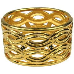 Fendi Bracelet Clamper Gold Tone 1980s