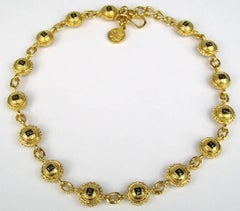 Fendi Double sided Gold Gilt and Glass Necklace 1990s