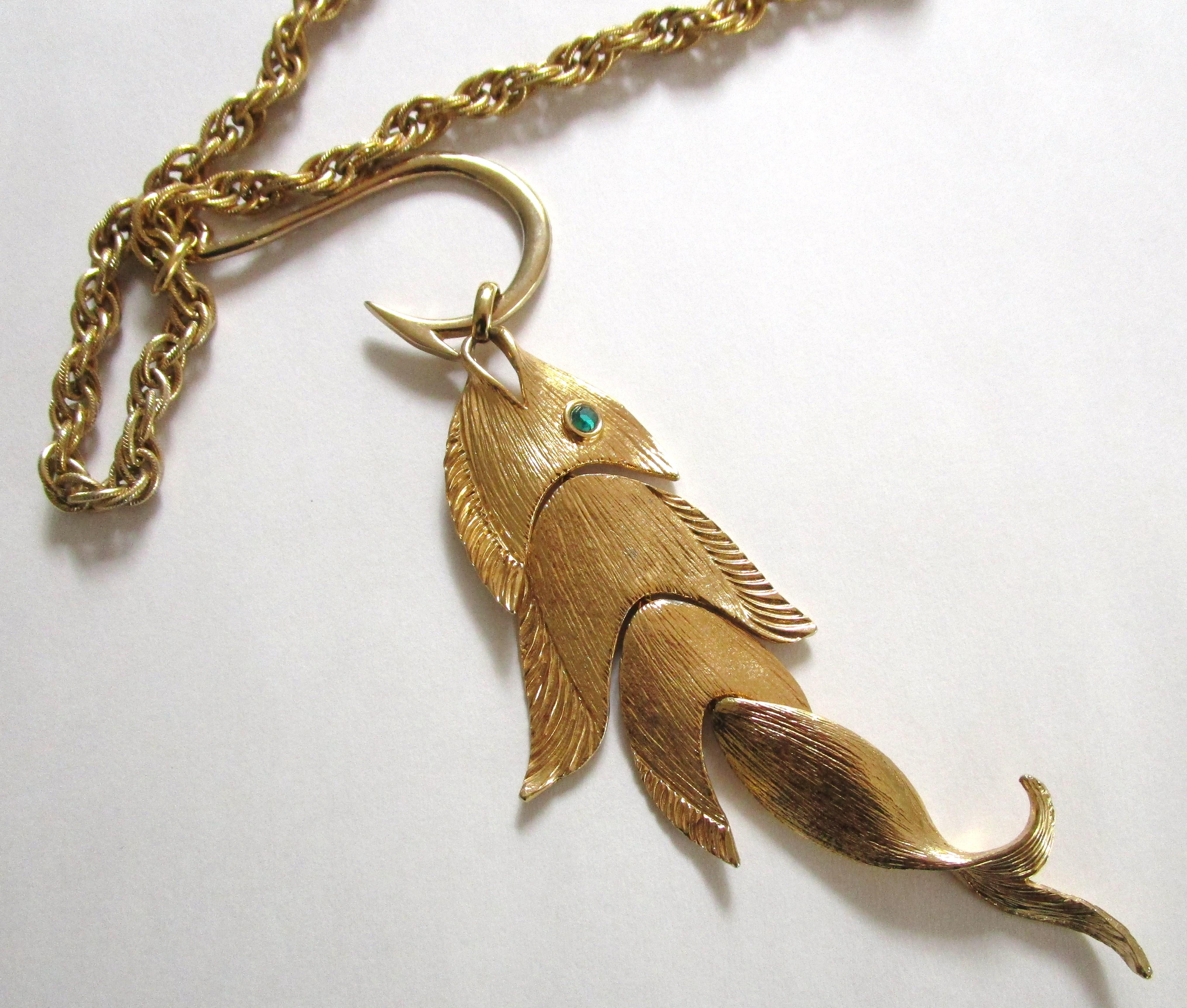 vintage fish necklace