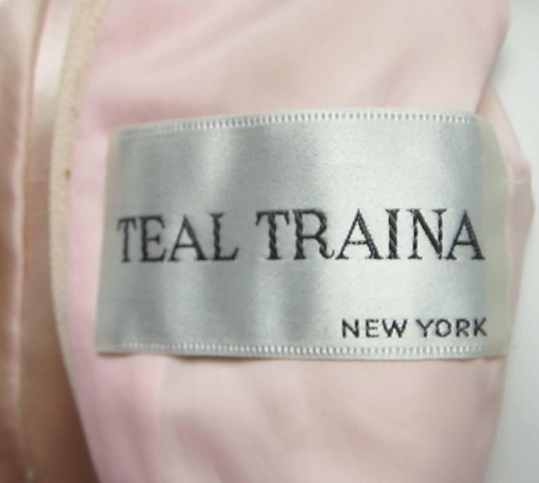 Teal Trania Silk Dupioni  Dress Never Worn With Tags Dead stock  1960s In New Condition For Sale In Wallkill, NY