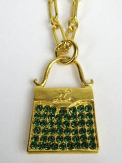 Karl Lagerfeld gold Gilt and Glass Handbag Necklace 1990s