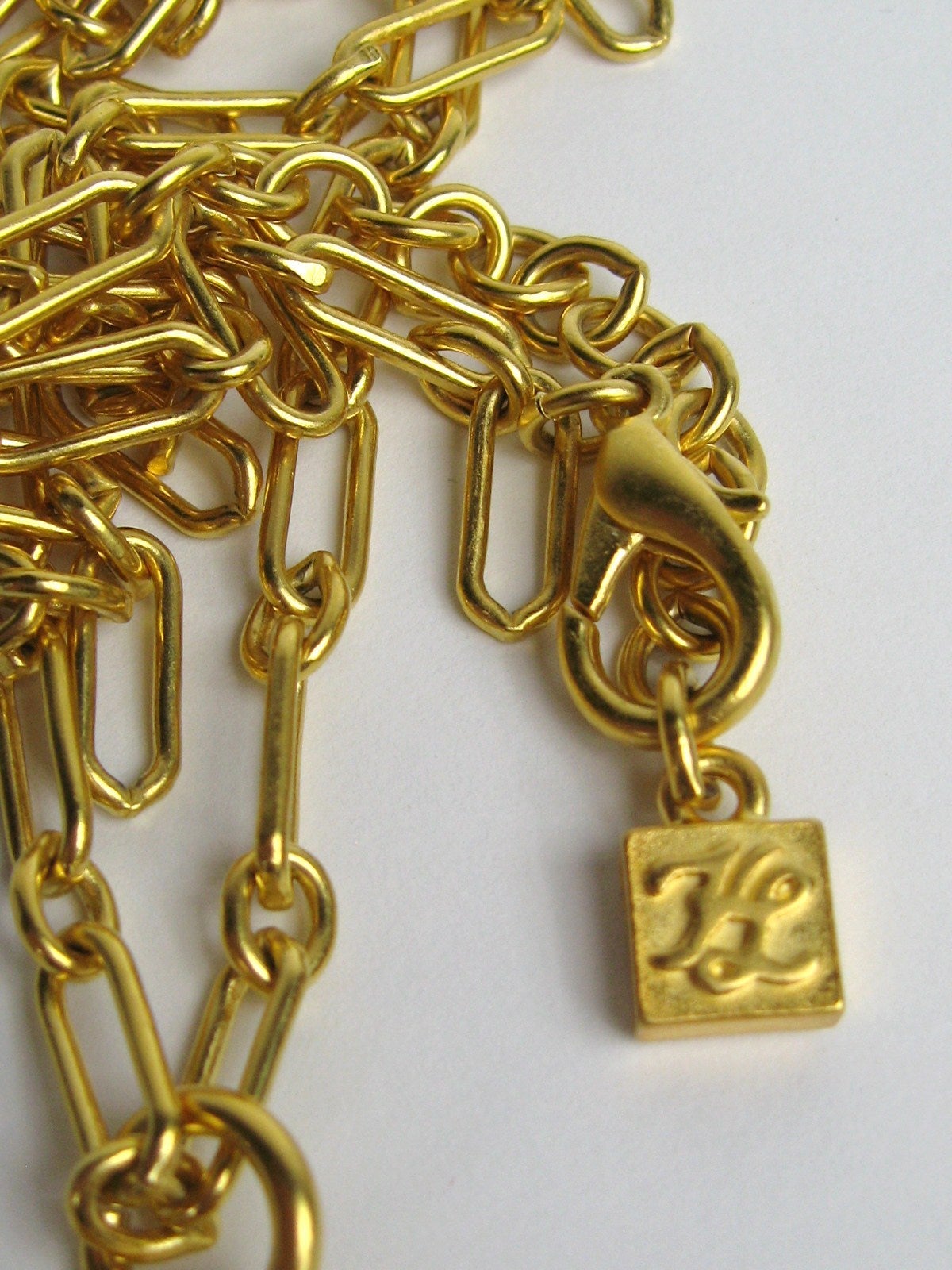 Karl Lagerfeld gold Gilt and Glass Handbag Necklace 1990s In New Condition For Sale In Wallkill, NY