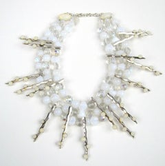 Philippe Ferrandis Glass Choker Bib Necklace  1990s