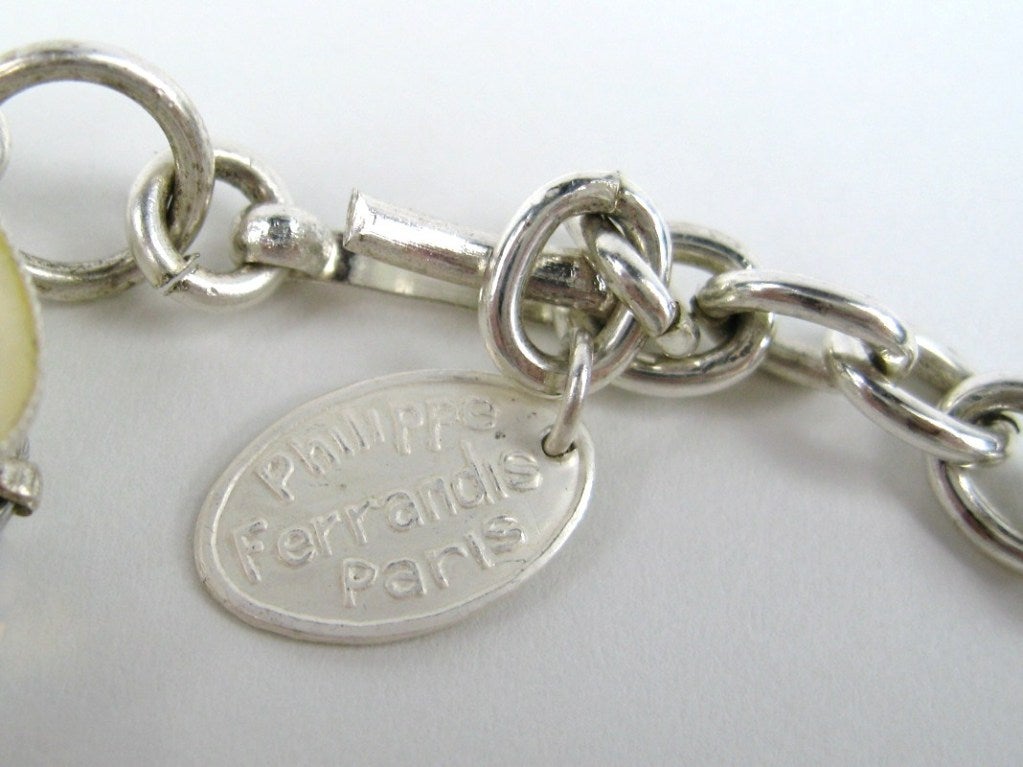 Philippe Ferrandis Glass Choker Bib Necklace  1990s For Sale 1