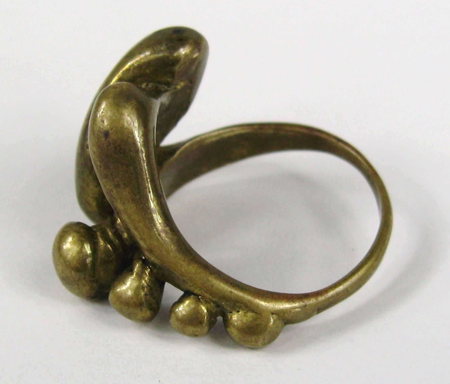 Pal Kepenyes Ring Modernist Bronze Brutalist  Mid Century  In Good Condition For Sale In Wallkill, NY