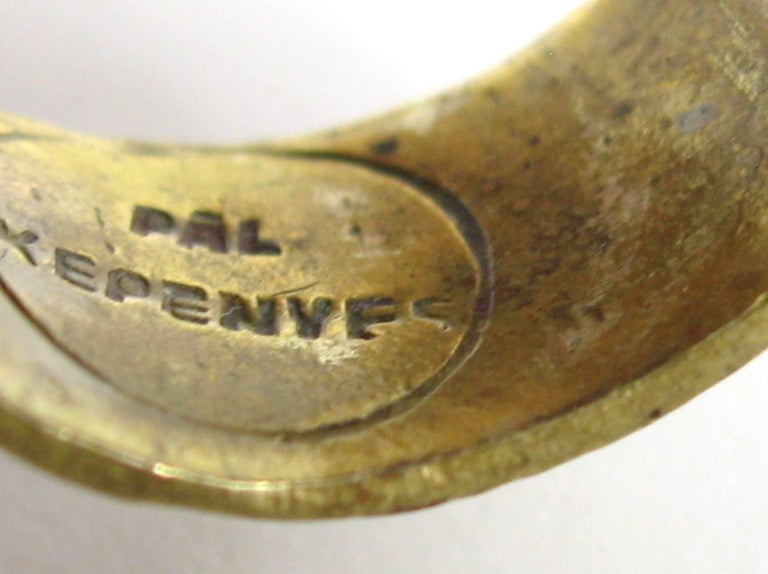 Bague Vintage Brutaliste Des Années 70 Pal Kepenyes N°153 - Chevalière En Bronze, Taille 53, Bijou D'artiste