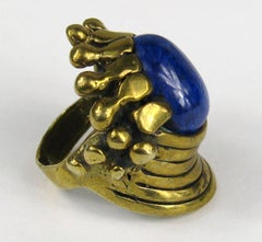 Vintage Brutalist Mid Century Lapis Ring PAL KEPENYES